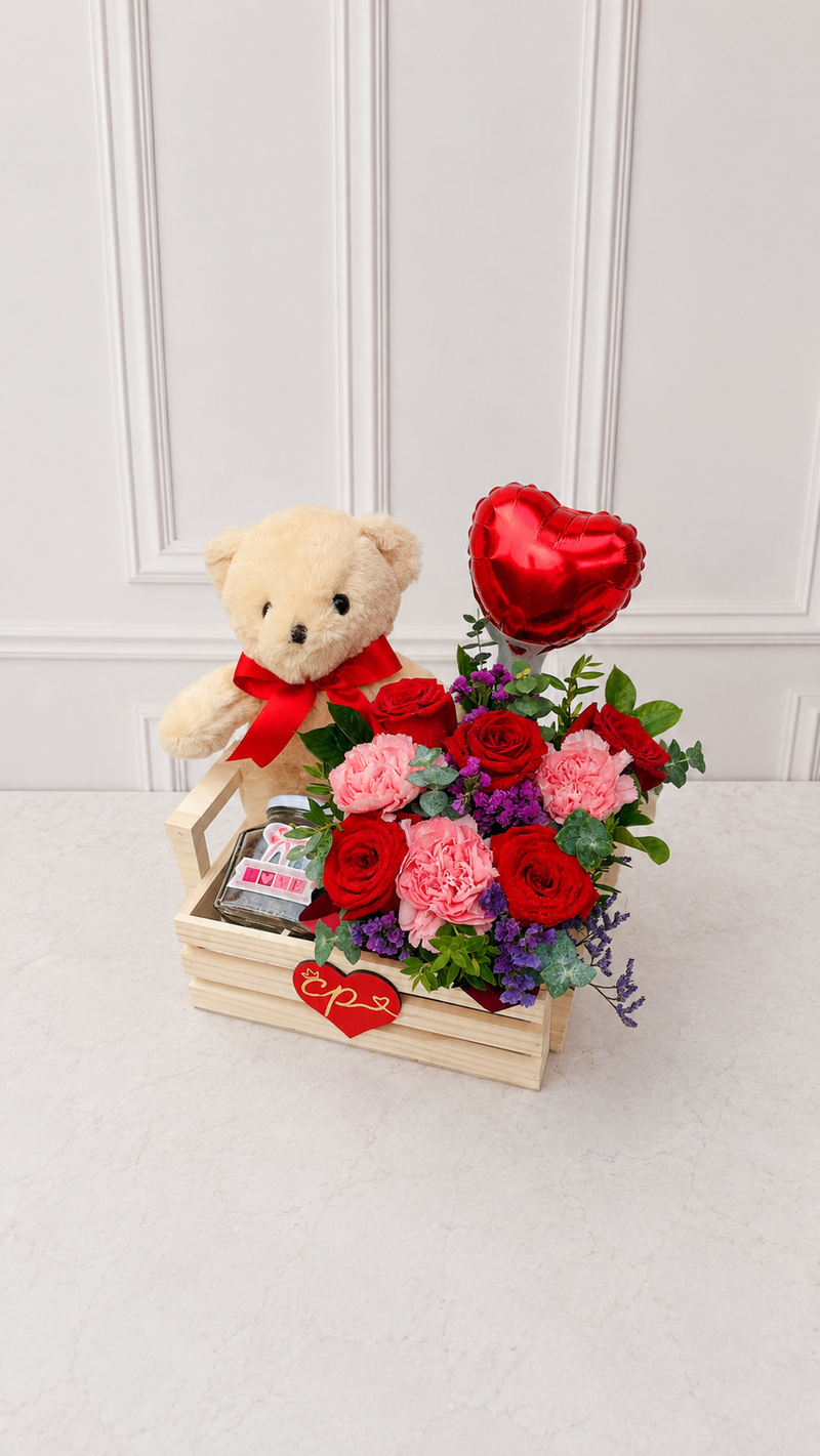 Box Floral Osito todo mi amor
