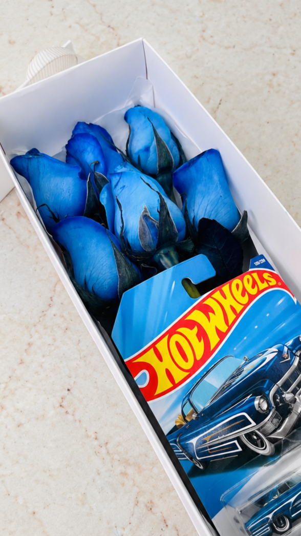 Box 6 Rosas Azules & Hotwheels
