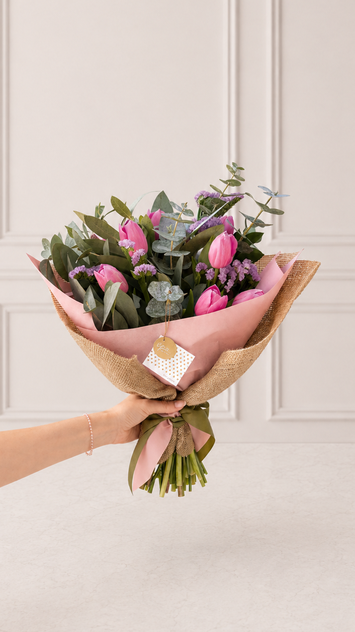 Ramo de 10 Tulipanes Rosados