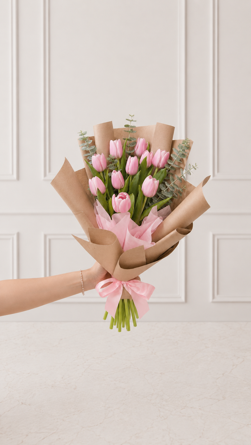 Ramo de 10 Tulipanes Rosas