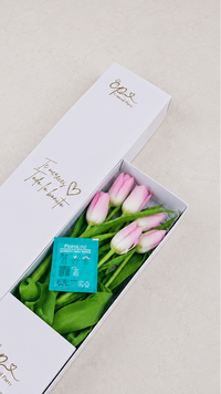 Caja de 5 Tulipanes Rosados