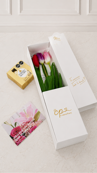 Caja de 3 Tulipanes colores