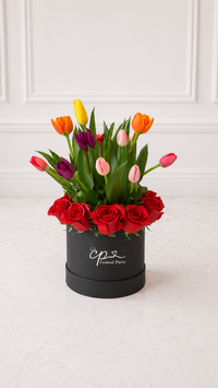 Box Premium Tulipanes y Rosas