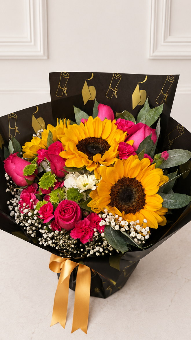 Ramo Girasoles y Rosas Graduación