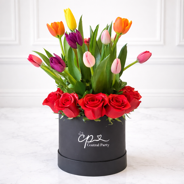 Box Premium Tulipanes y Rosas