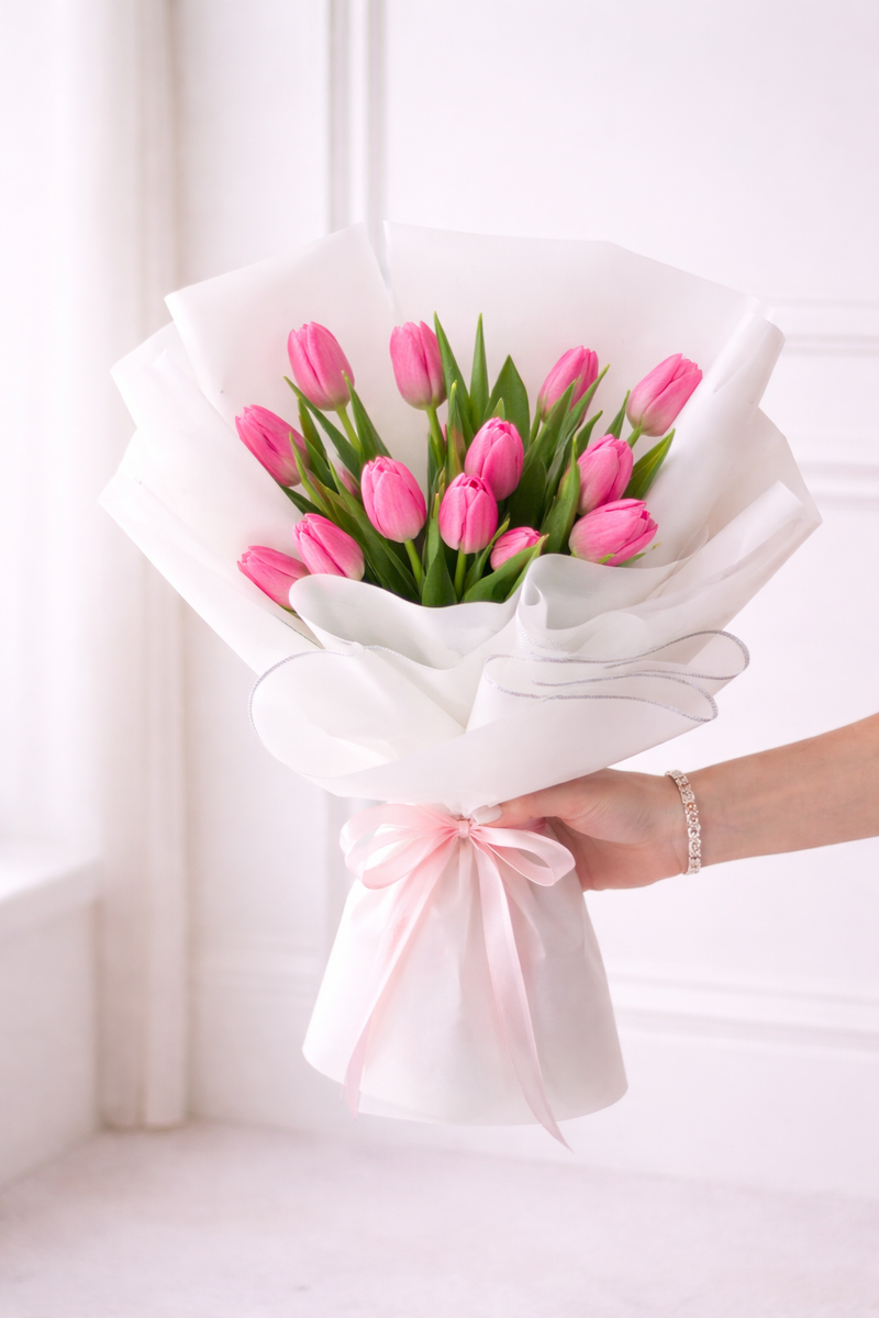 Ramo de 20 Tulipanes Fucsias