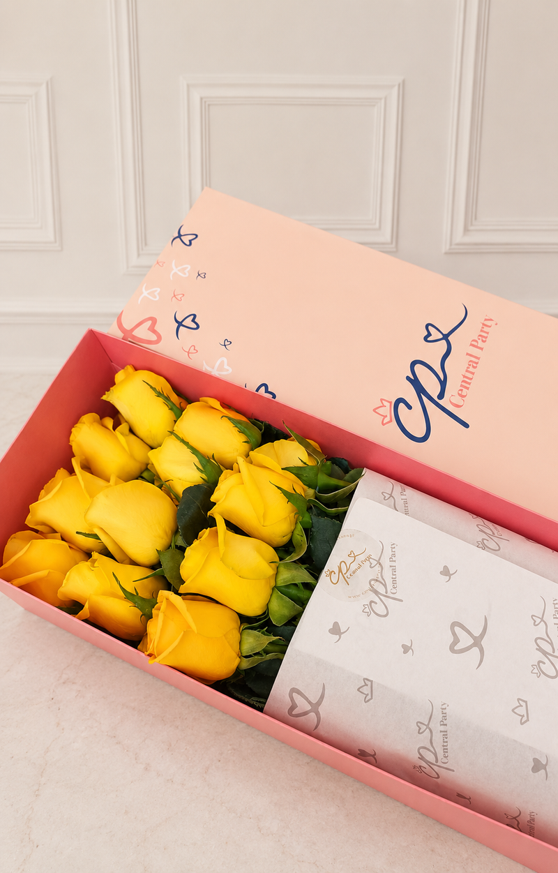 Caja de Rosas Amarillas