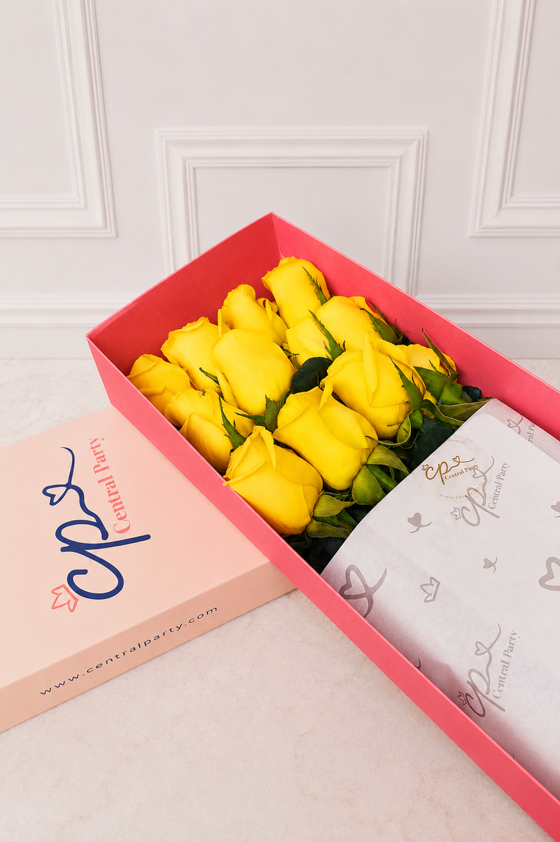 Caja de Rosas Amarillas