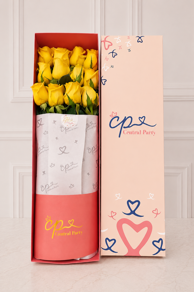 Caja de Rosas Amarillas