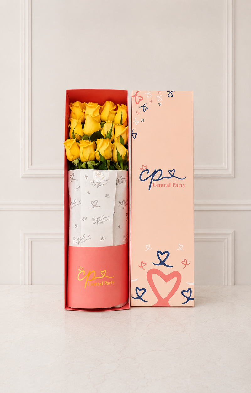 Caja de Rosas Amarillas