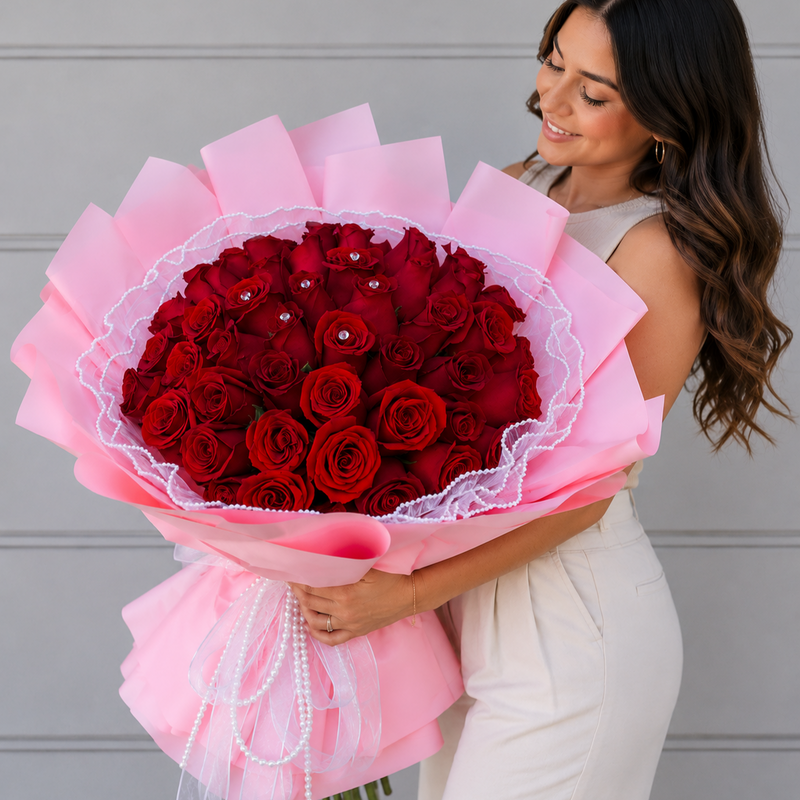 Ramo buchón 50 Rosas Rojas