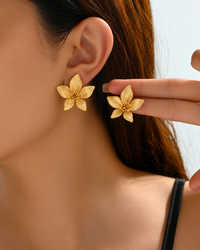 Aretes Flor Dorada