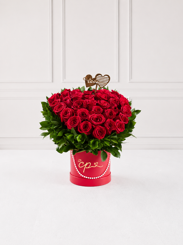 Box Floral Corazón de Rosas