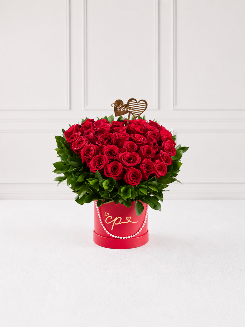 Box Floral Corazón de Rosas