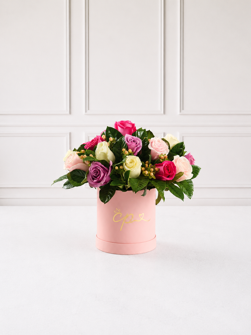 Box Romantico Rosas Pasteles