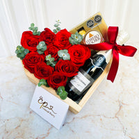 Box Corazón Rosas y Chocolates