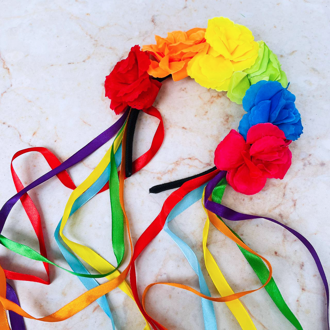 Vincha Rosas Arcoiris