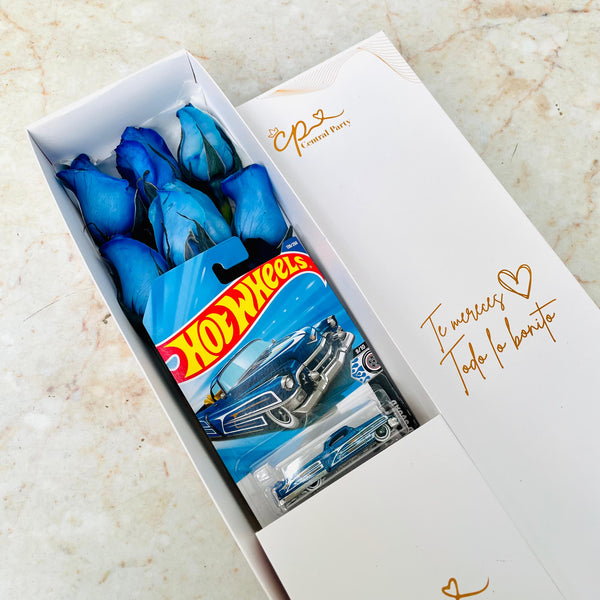 Box 6 Rosas Azules & Hotwheels