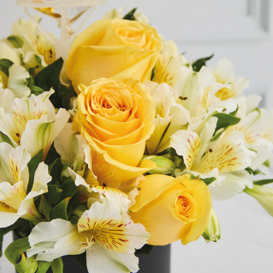 Box Astromelias & Rosas Amarillas