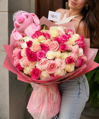 Ramo Buchón 100 Rosas rosadas