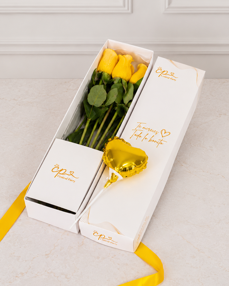 Caja de Rosas Amarillas