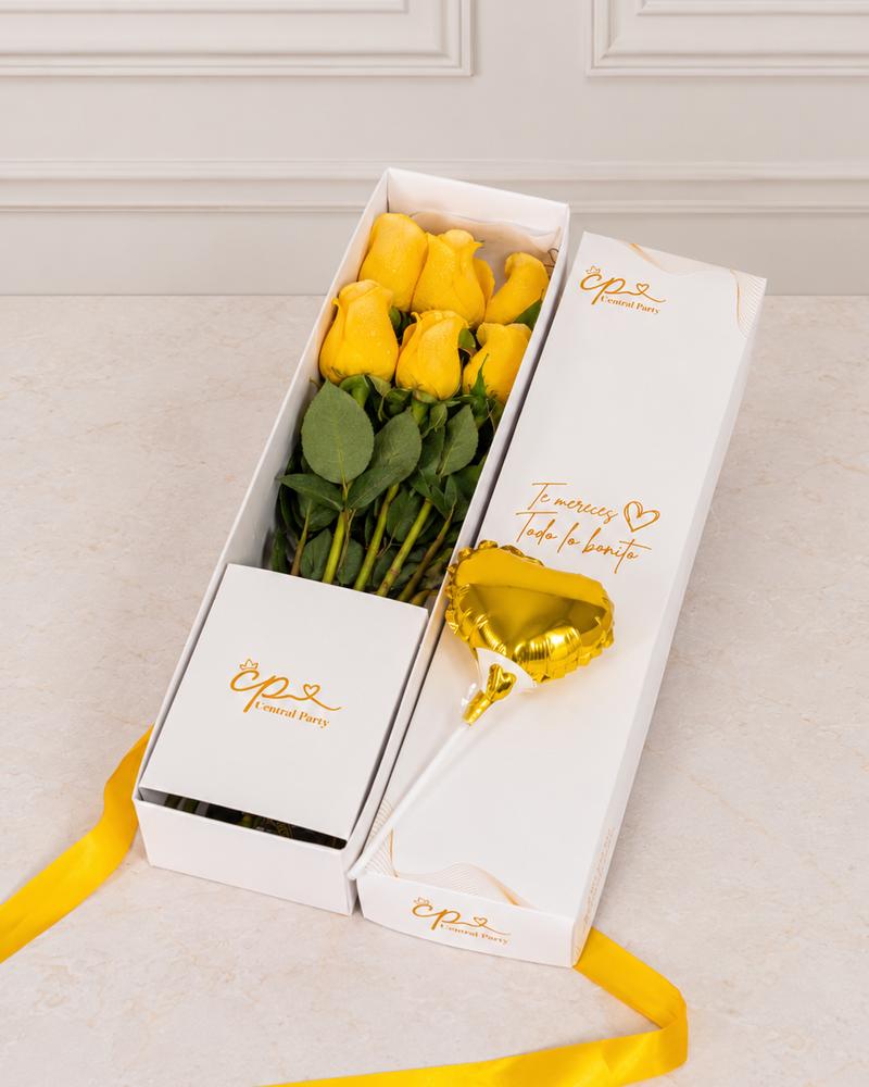 Caja de Rosas Amarillas