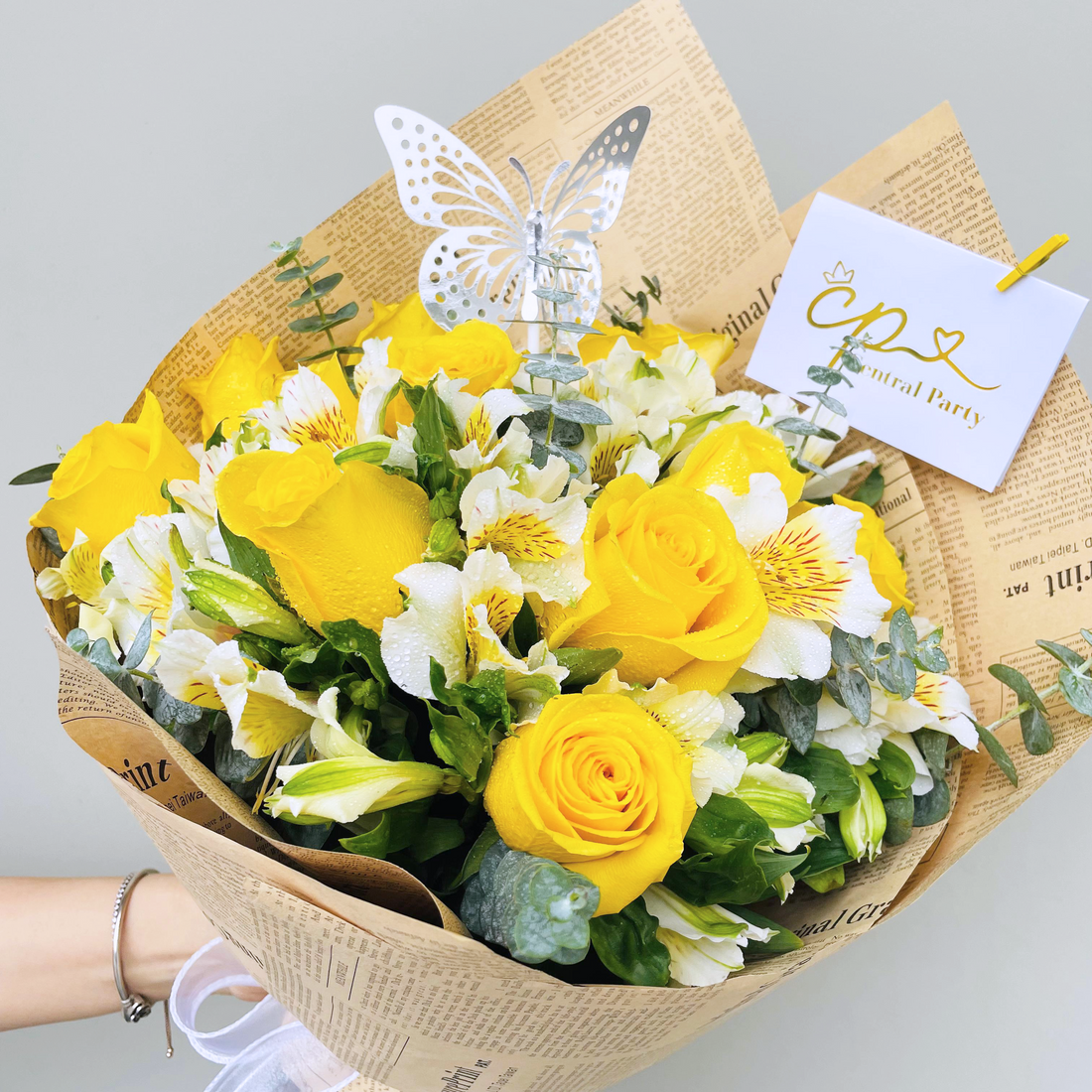 Ramo butterfly Rosas Amarillas