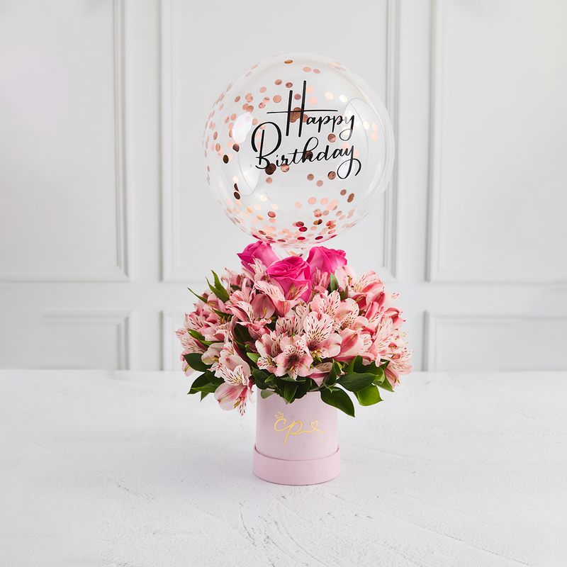 Box Floral Rosas & Astromelias