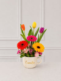 Taza y Tulipanes Trío de colores