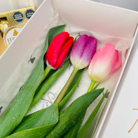 Caja de 3 Tulipanes colores