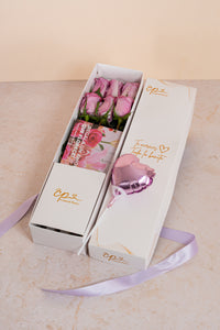 Caja de Rosas Lilas