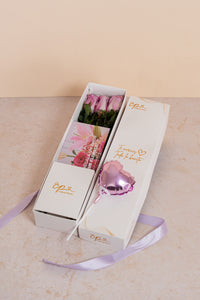 Caja de Rosas Lilas