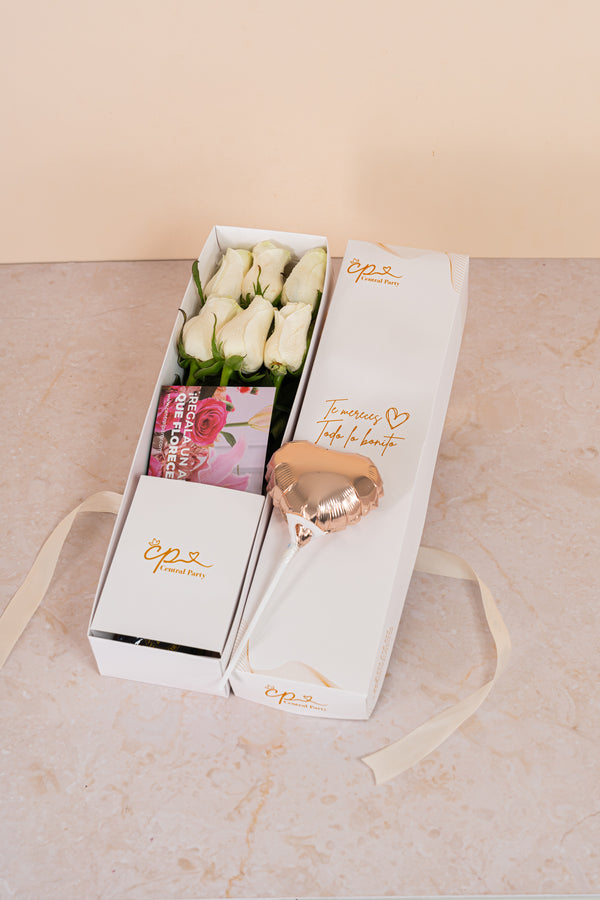 Caja de Rosas Blancas