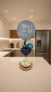 Pack Naked Cake + Bouquet Globos Gris