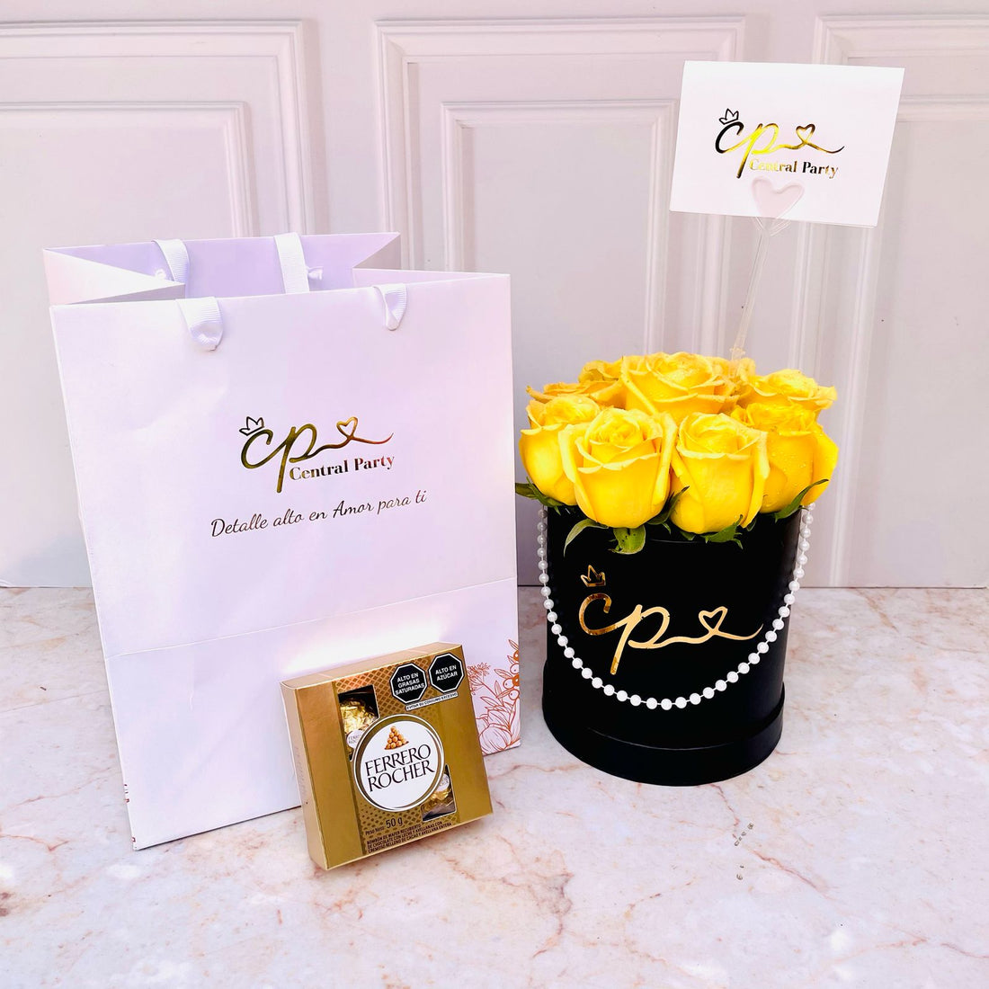 Box 8 Rosas Amarillas & Chocolates