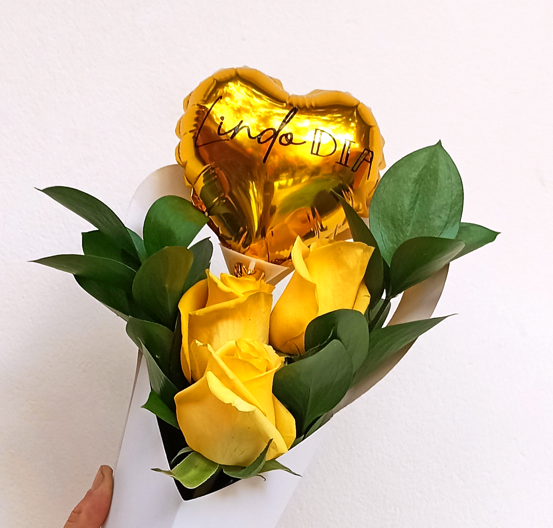 Trío de Rosas Amarillas + Cukeez