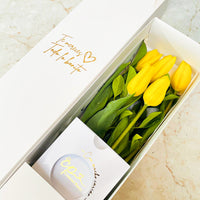 Caja de 5 Tulipanes Amarillos