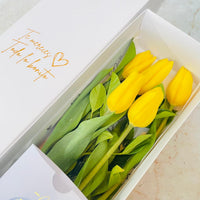 Caja de 5 Tulipanes Amarillos